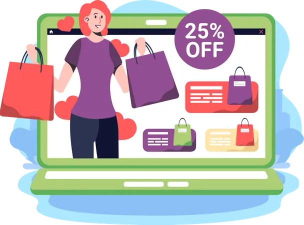 Online Shopping Website  Illustration