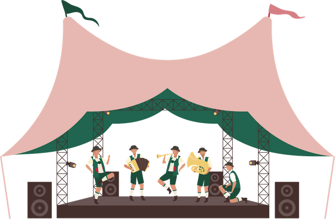 Open-air Oktoberfest concert  Illustration