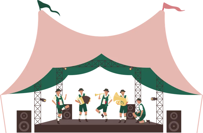 Open-air Oktoberfest concert  Illustration