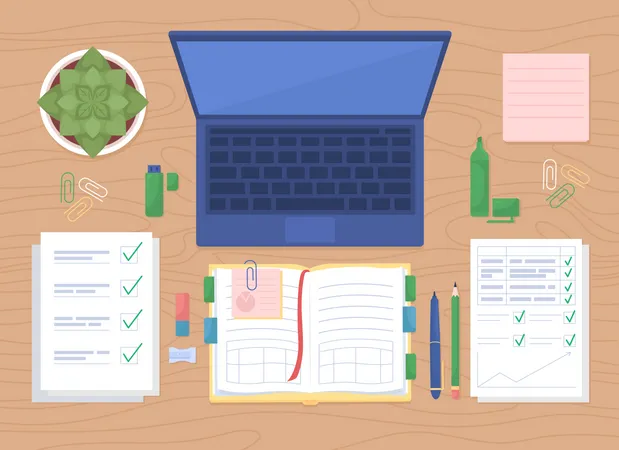 Organized workspace  Illustration