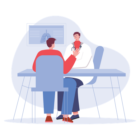 Patient consulting with doctor  Illustration