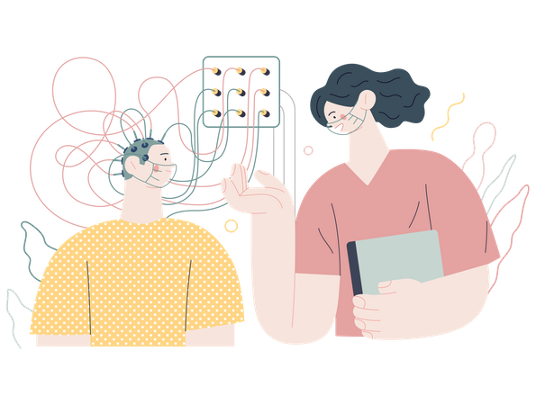 Patient in EEG treatment  Illustration