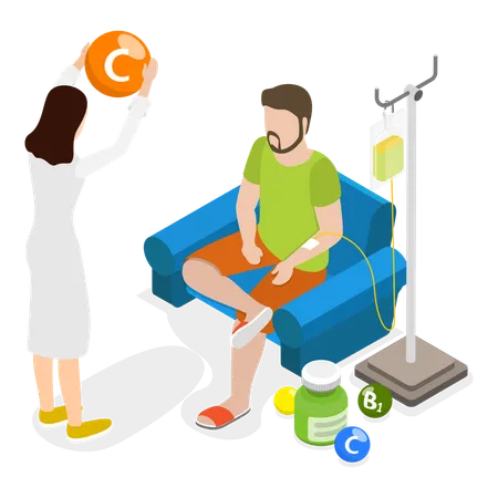 Patient is giving blood for test  Illustration