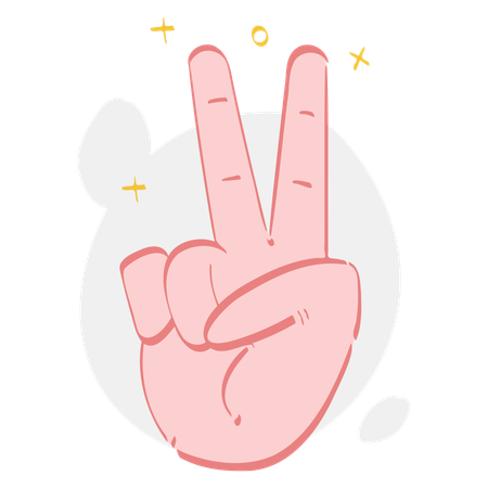 Peace Hand Gesture  Illustration