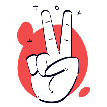 Peace Hand Gesture  Illustration