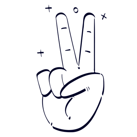 Peace Hand Gesture  Illustration