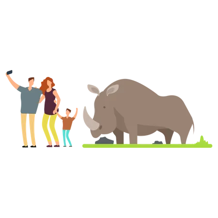 Rhinoceros at zoo  Illustration