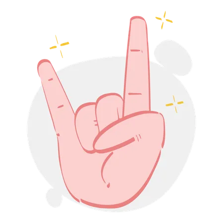 Rock Hand Gesture  Illustration