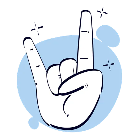 Rock Hand Gesture  Illustration