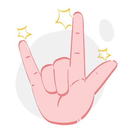 Rock On Hand Gesture  Illustration