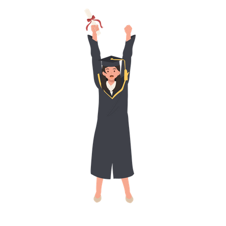 Smiling Graduating Student  Illustration