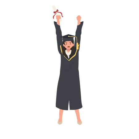 Smiling Graduating Student  Illustration