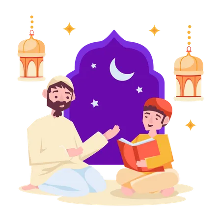 Teaching Quran  Illustration