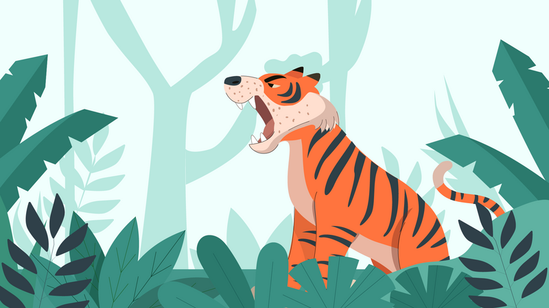 Tigre na selva  Ilustração