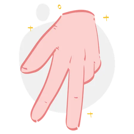 Walk Finger Hand Gesture  Illustration