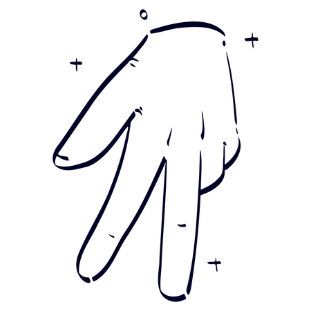 Walk Finger Hand Gesture  Illustration