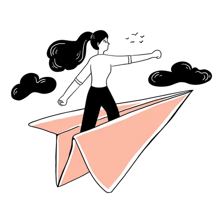 Woman sending message  Illustration