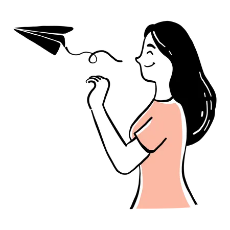 Woman sending message  Illustration