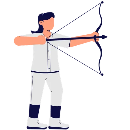 Woman Who Is Archery  Illustration