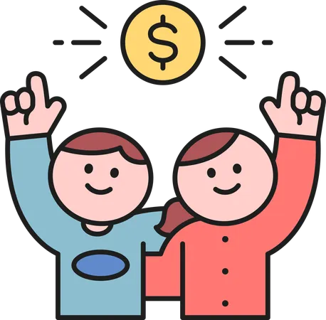 Young couple savings money  Illustration