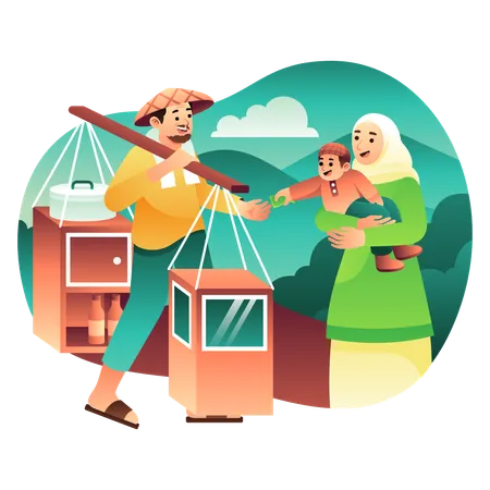 Zakat as One of Five Pillars of Islam  Illustration