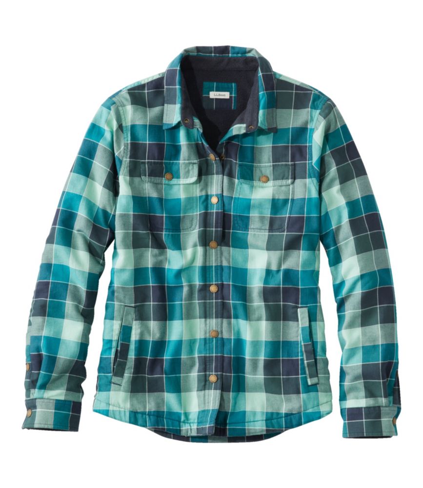 Women's Fleece-Lined Flannel Shirt, Snap-Front Plaid