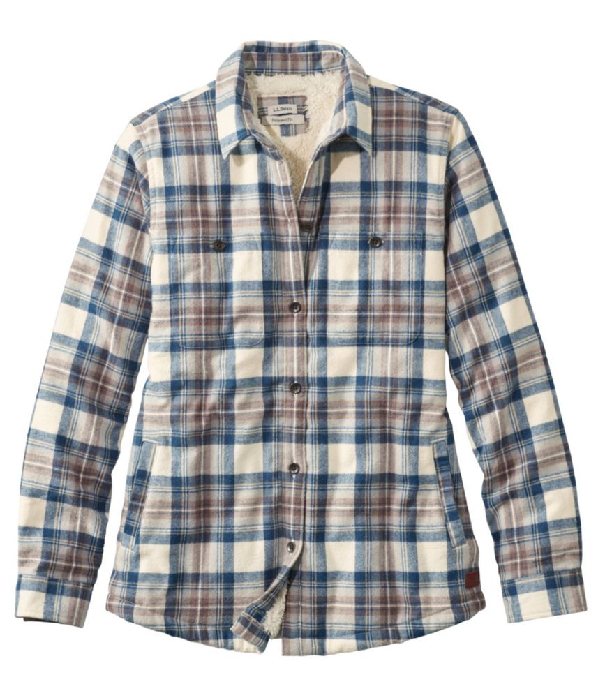 Women's Scotch Plaid Shirt, Sherpa-Lined