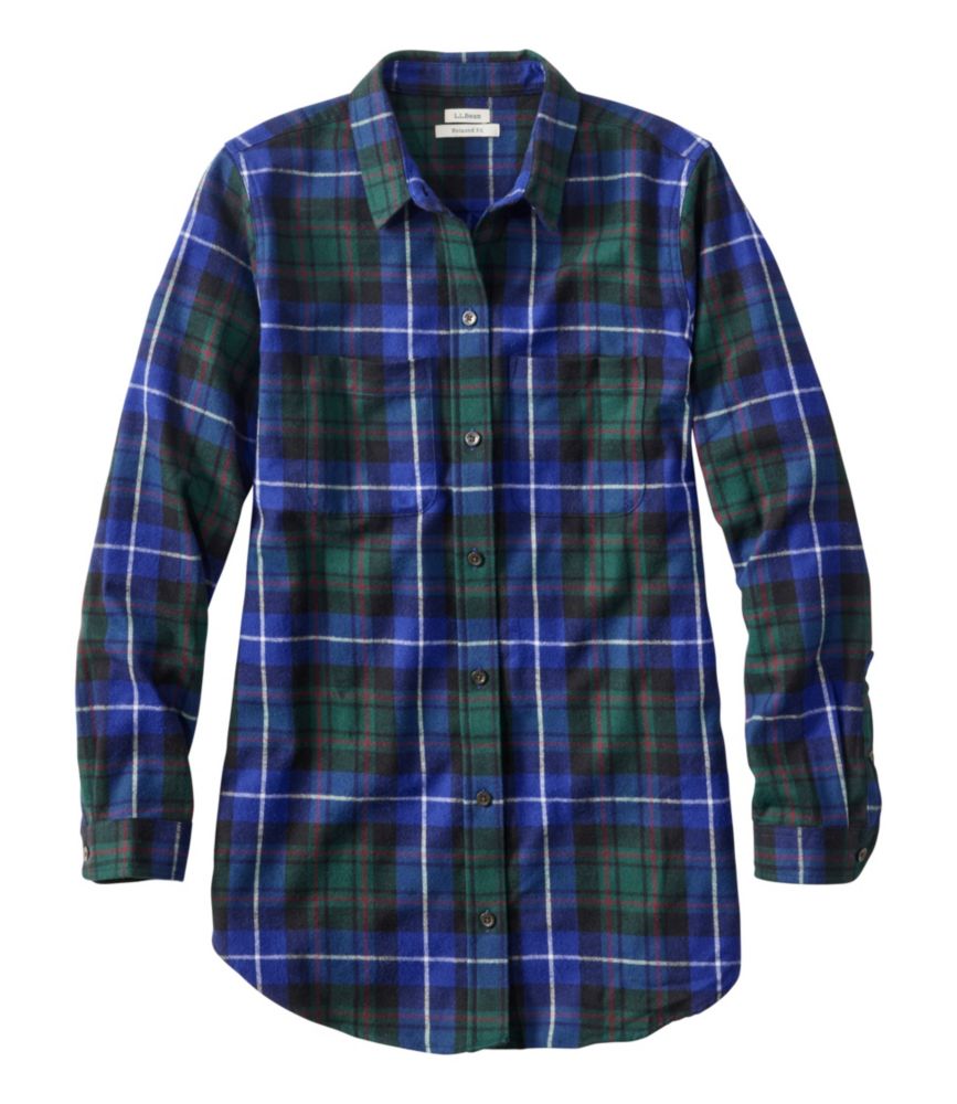 Women's Scotch Plaid Flannel Shirt, Tunic