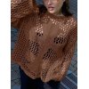 EMMIOL Cross Pattern Crochet Hollow Long Sleeve Knit Top