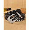 EMMIOL Double Rhinestone Pu Leather Belt