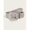 EMMIOL Rhinestone Embellished Sequin Buckle Belt