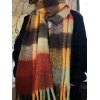 EMMIOL Rainbow Checker Fringed Oversized Scarf