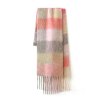 EMMIOL Rainbow Checker Fringed Oversized Scarf