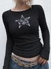 EMMIOL Adorable Star Print Slim Long Sleeve Knit