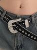 EMMIOL Y2K Sequin Rhinestone Buckle Belt