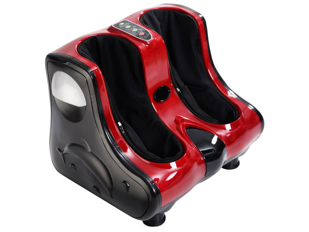 Costway Shiatsu Kneading Rolling Vibration Heating Foot Calf Leg Massager - Red