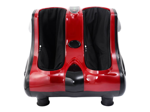 Costway Shiatsu Kneading Rolling Vibration Heating Foot Calf Leg Massager - Red