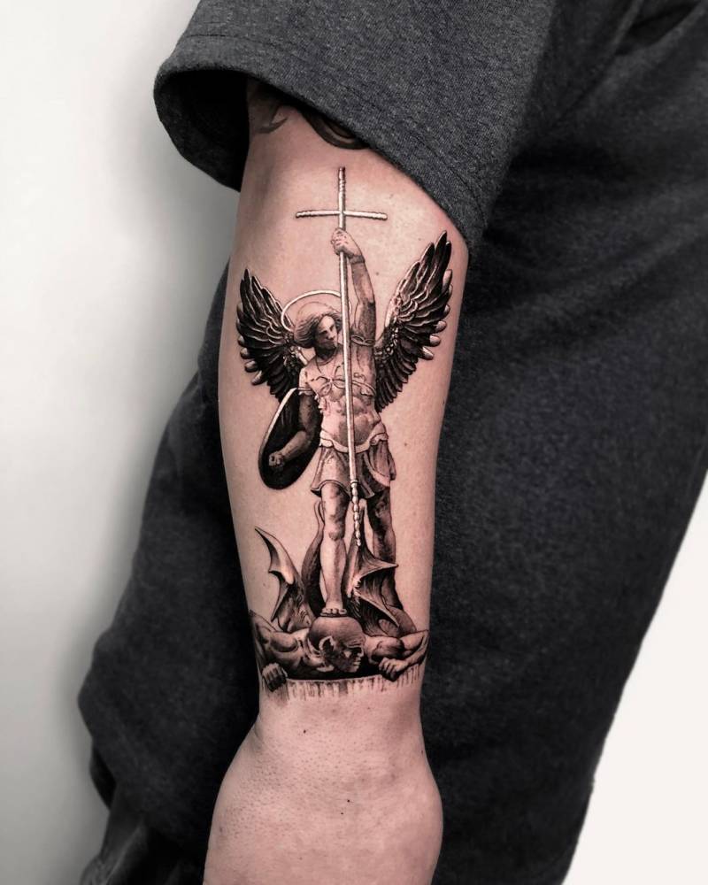 Saint Michael the Archangel Tattoo Design  Freelancer