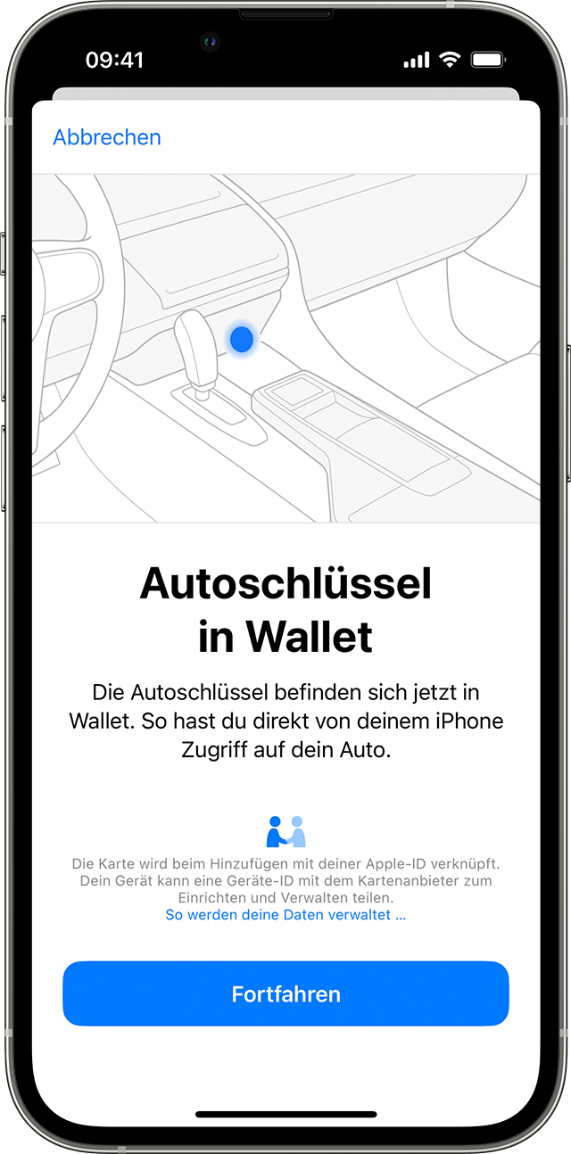 Autoschlüssel in Wallet