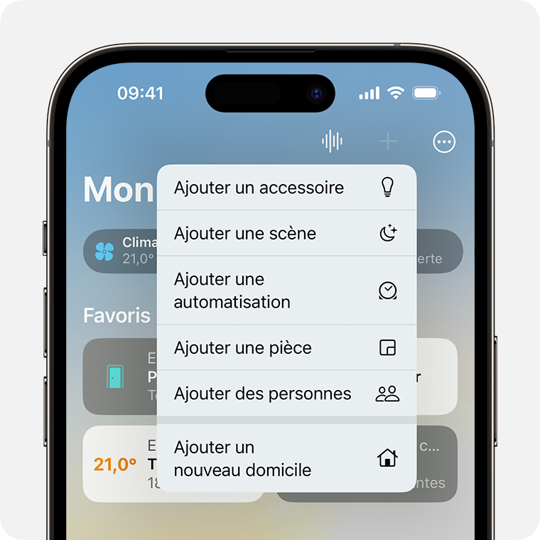 L’option Ajouter un accessoire apparaît en premier dès que vous touchez Ajouter