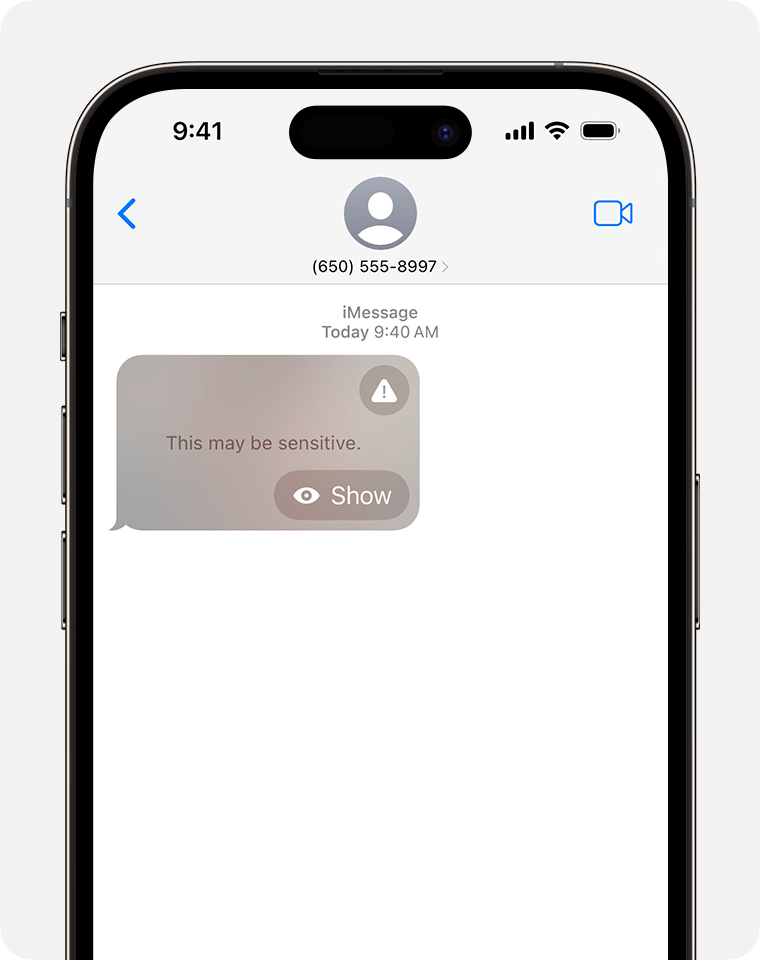 When Sensitive Content Warning detects that an image or video might contain nudity, it blurs the message before you view it.