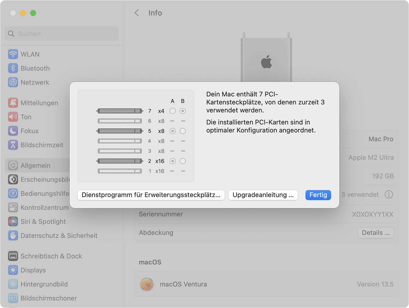 macos-ventura-mac-pro-system-settings-general-about-pcie-cards-info-pcie-slot-configuration