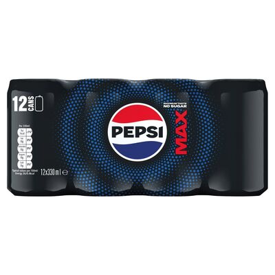 Pepsi Max No Sugar Cola Can Pack 12 x 330ml