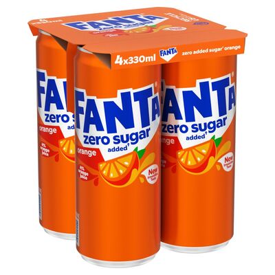 Fanta Orange Zero Sugar Can Pack 4 x 330ml