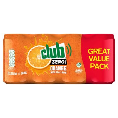 ClubOrange Zero Can Pack 12 x 330ml