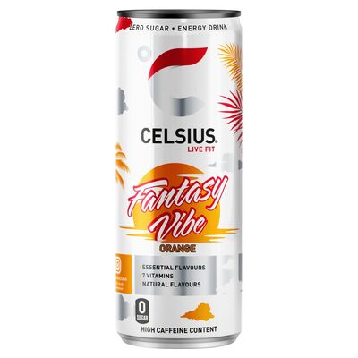 Celsius Fantasy Vibe Orange Energy Drink Can 355ml