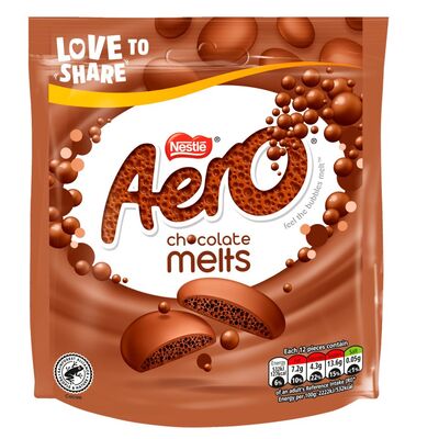 Nestlé Aero Melts Milk Chocolate Sharing Bag 92g