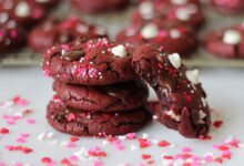 Red velvet chocolate chip cookies