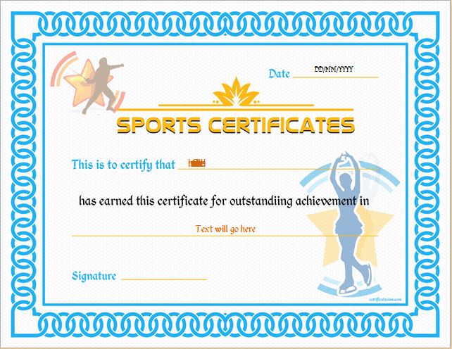 Sport Certificate Templates For Word