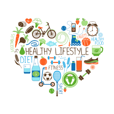 graphic showing healthy lifestyle choices